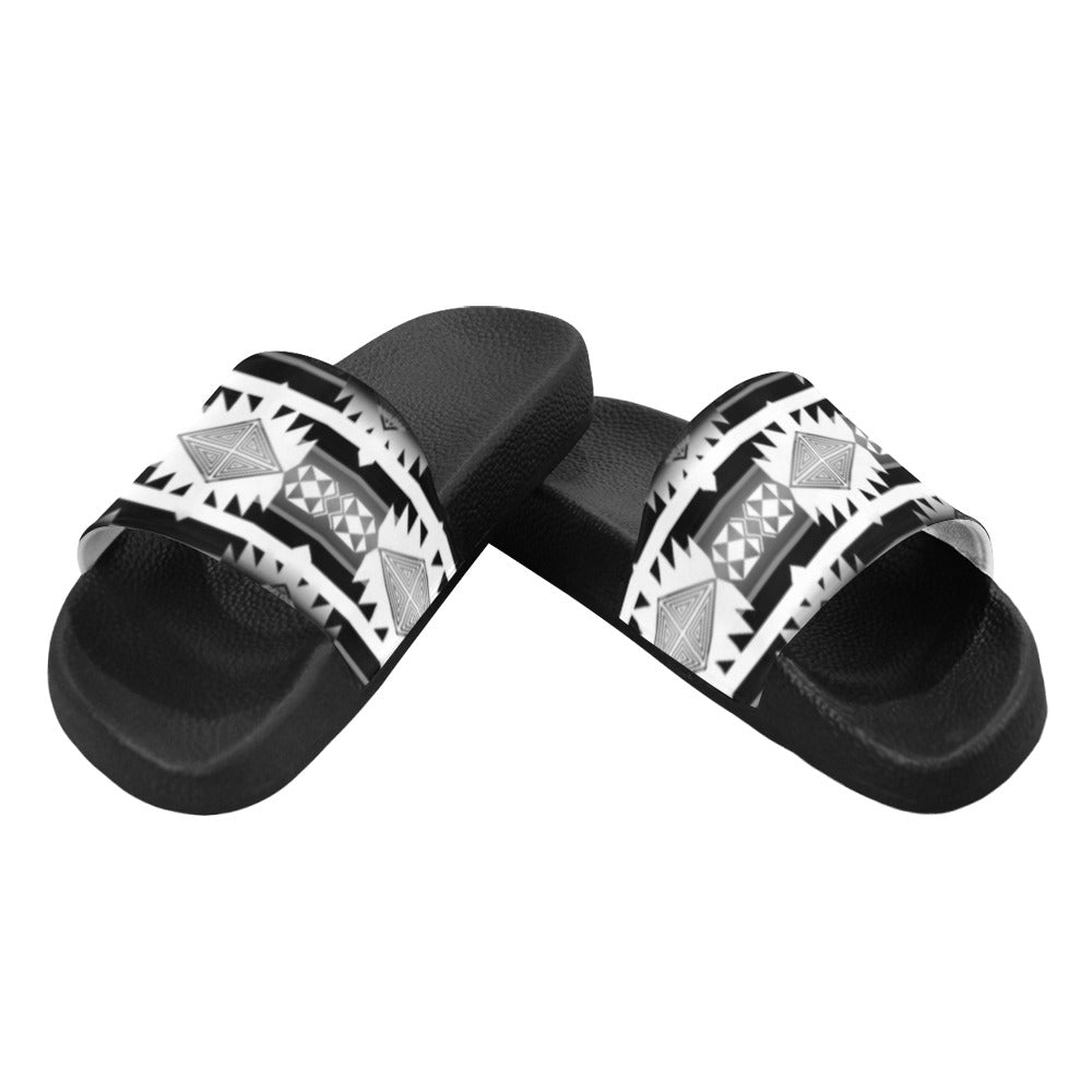 Okotoks Black and White Women's Slide Sandals