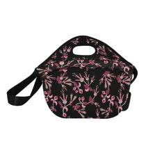 Load image into Gallery viewer, Floral Green Black Neoprene Lunch Bag/Large
