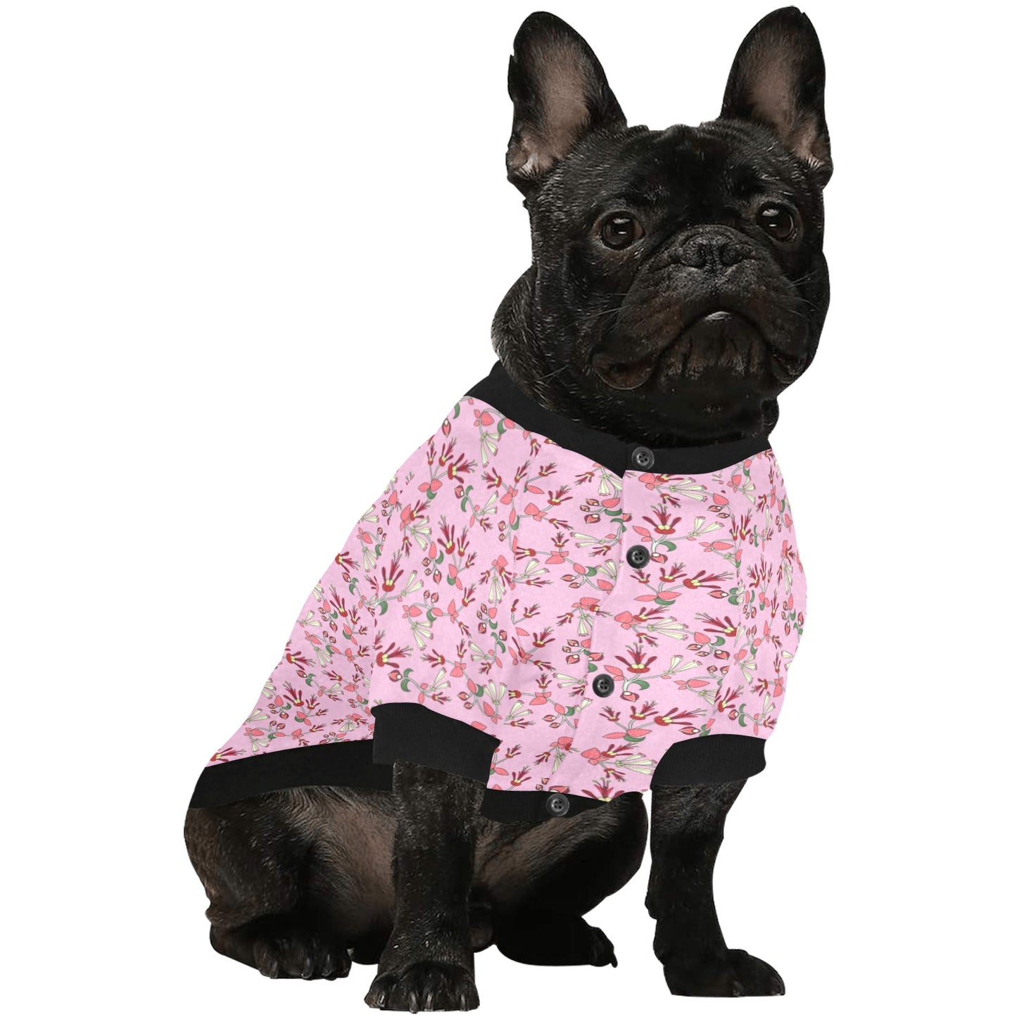 Strawberry Floral Pet Dog Round Neck Shirt