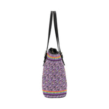 Load image into Gallery viewer, Culture in Nature Purple Leather Tote Bag
