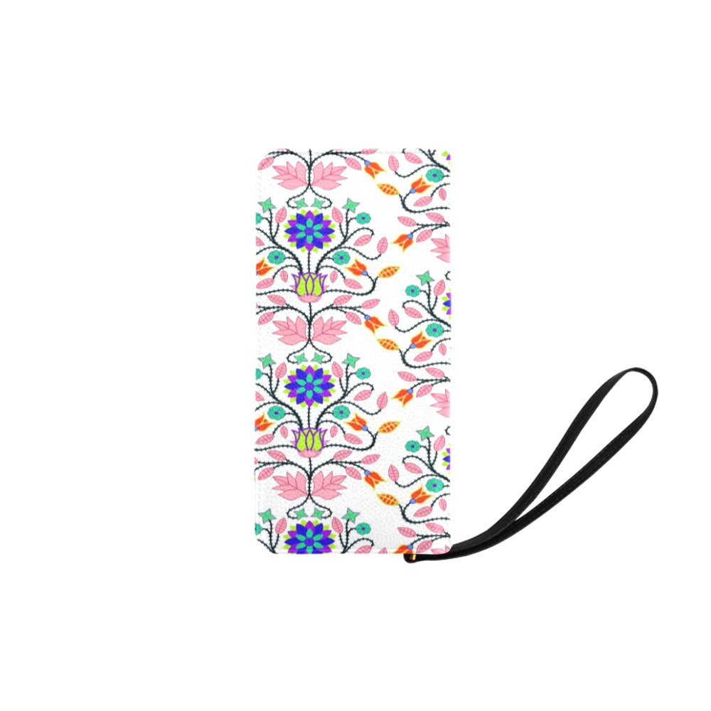 Floral Beadwork Four Clans White Clutch