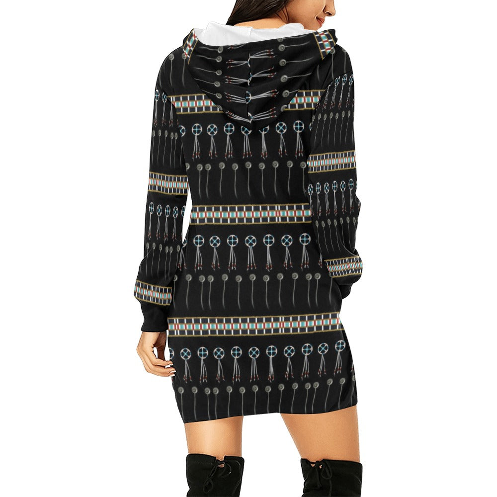 Beaded Bracelet Hoodie Dress