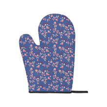 Load image into Gallery viewer, Swift Floral Peach Blue Oven Mitt &amp; Pot Holder
