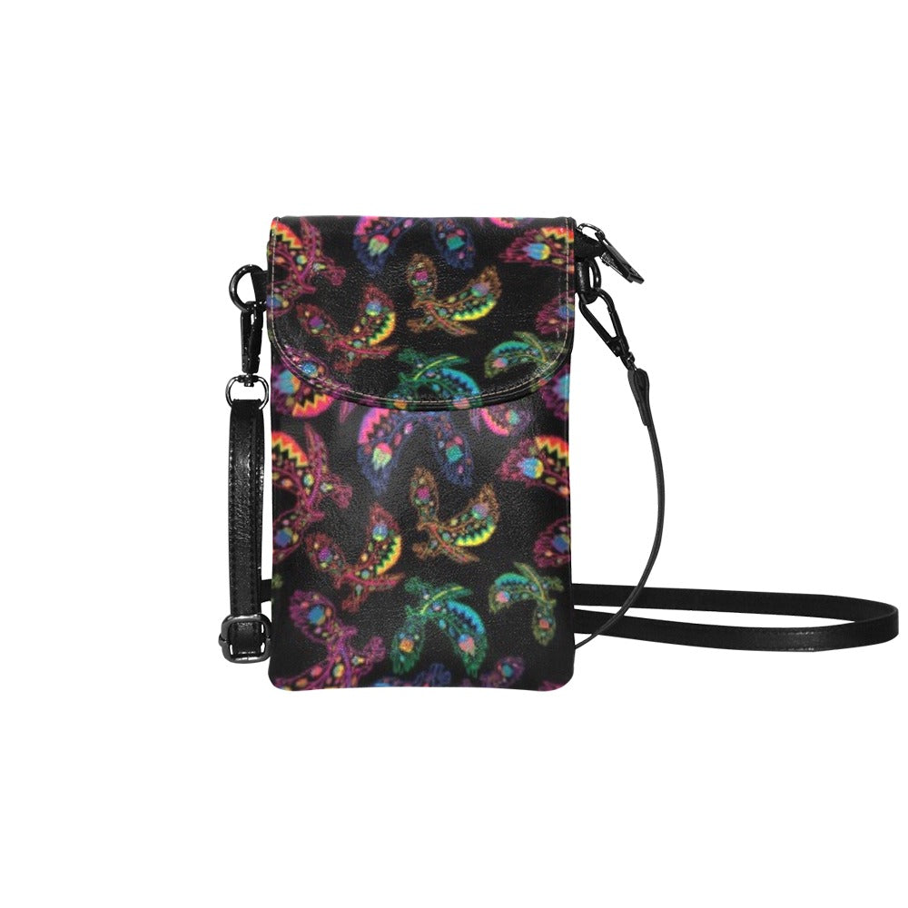 Neon Floral Eagles Small Cell Phone Purse