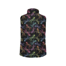 Load image into Gallery viewer, Neon Floral Horses Women&#39;s Padded Vest Jacket
