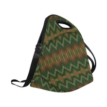 Load image into Gallery viewer, Fire Feather Green Neoprene Lunch Bag/Large
