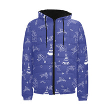 Load image into Gallery viewer, Ledger Dables Blue Men&#39;s Padded Hooded Jacket
