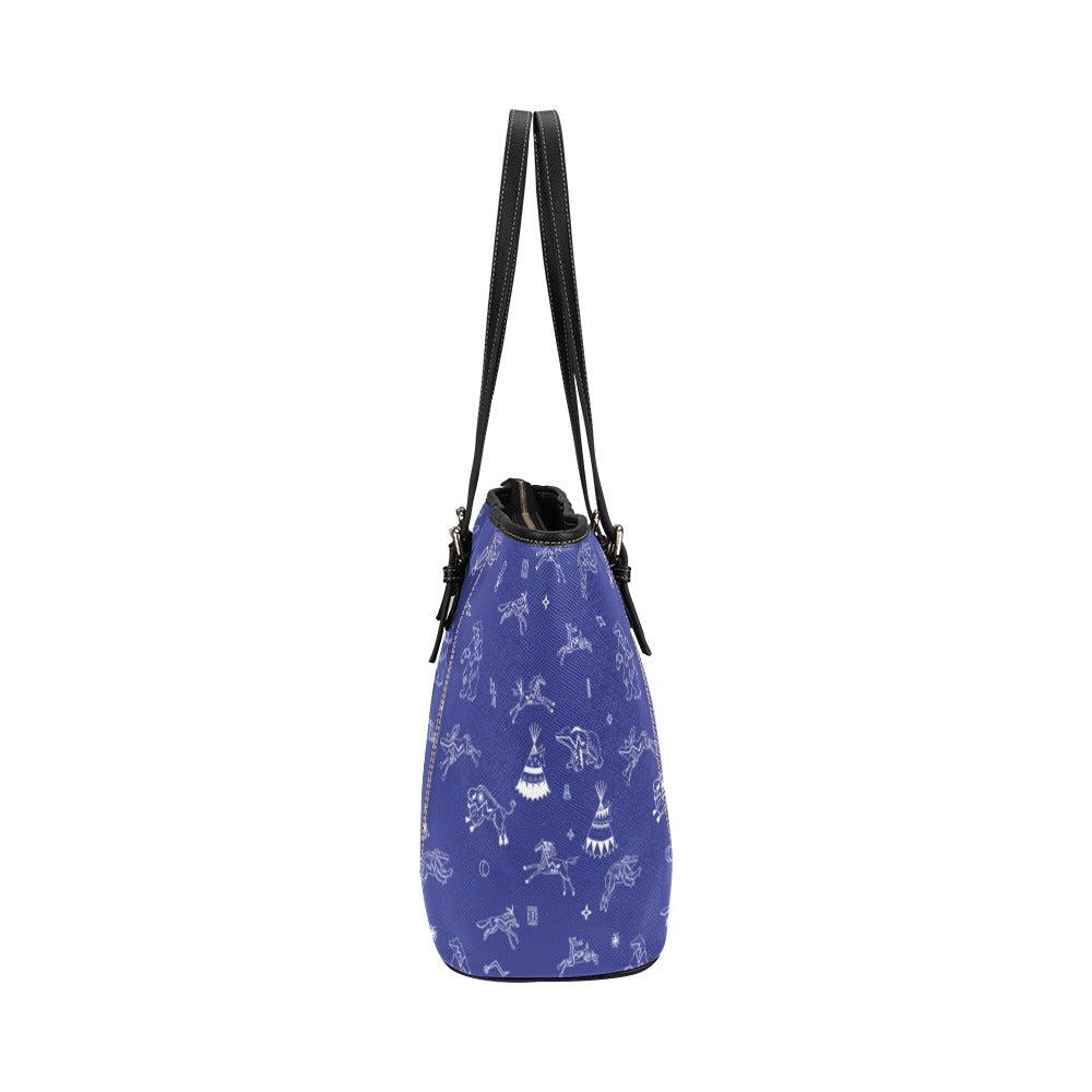 Ledger Dables Blue Leather Tote Bag