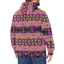 Load image into Gallery viewer, Between the Mountains Berry Men&#39;s Long Sleeve Fleece Hoodie
