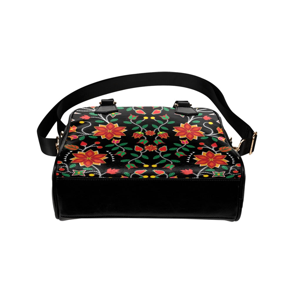 Floral Beadwork Six Bands Shoulder Handbag