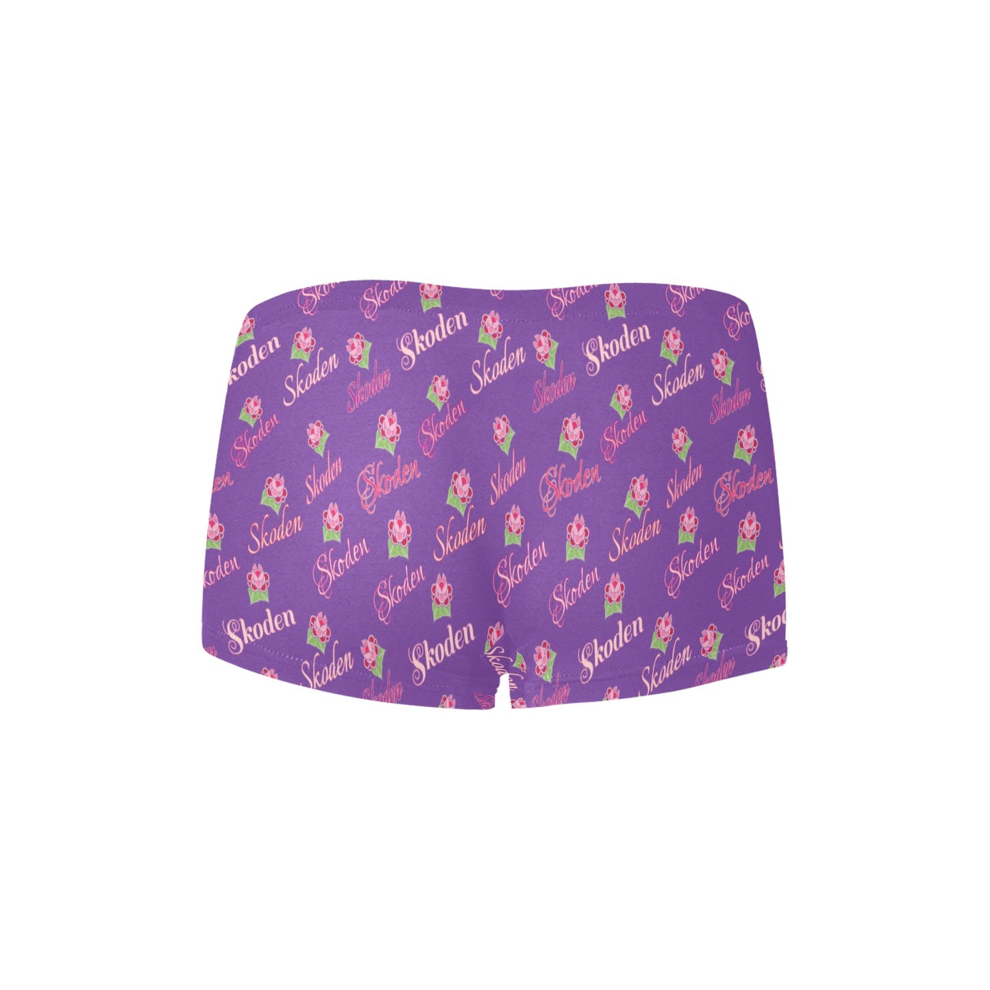 Ladies Skoden Floral Undergarment Purple Women's Boyshort Panties (Model L31)