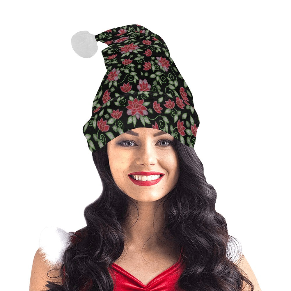 Red Beaded Rose Santa Hat