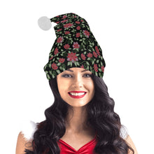 Load image into Gallery viewer, Red Beaded Rose Santa Hat
