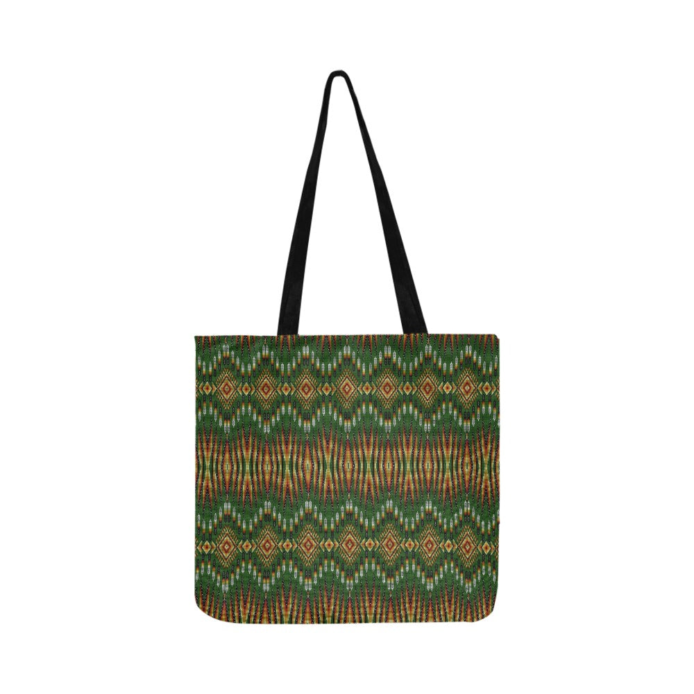 Fire Feather Green Reusable Shopping Bag