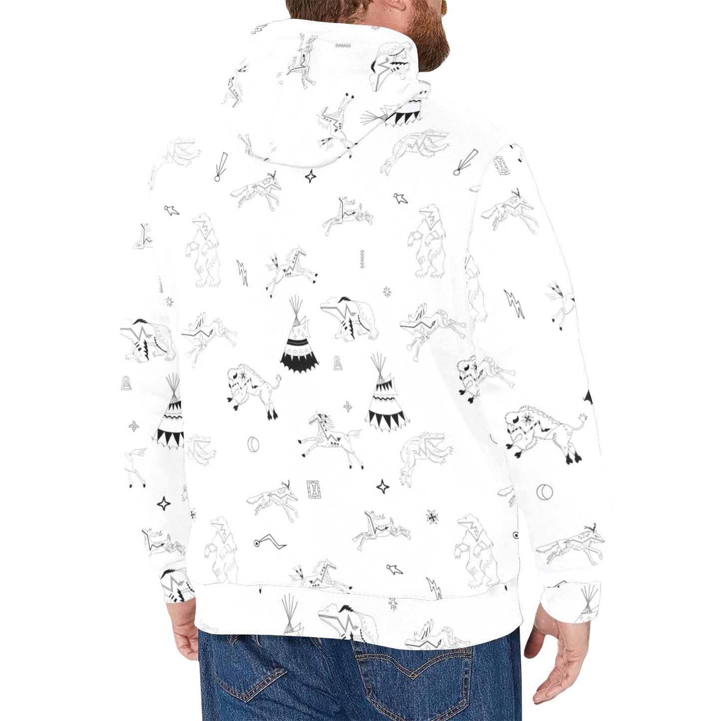 Ledger Dables White Men's Long Sleeve Fleece Hoodie