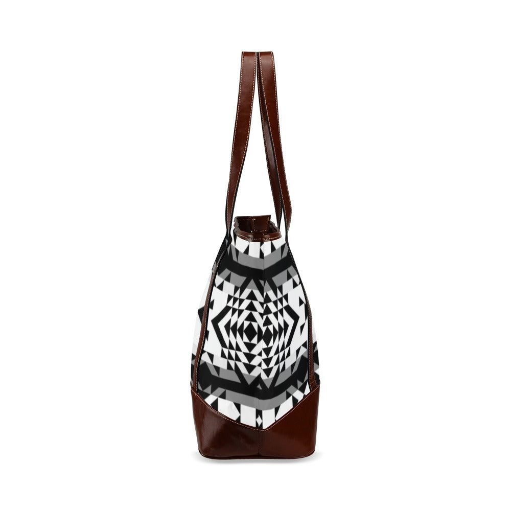 Black Rose Blizzard Tote Handbag