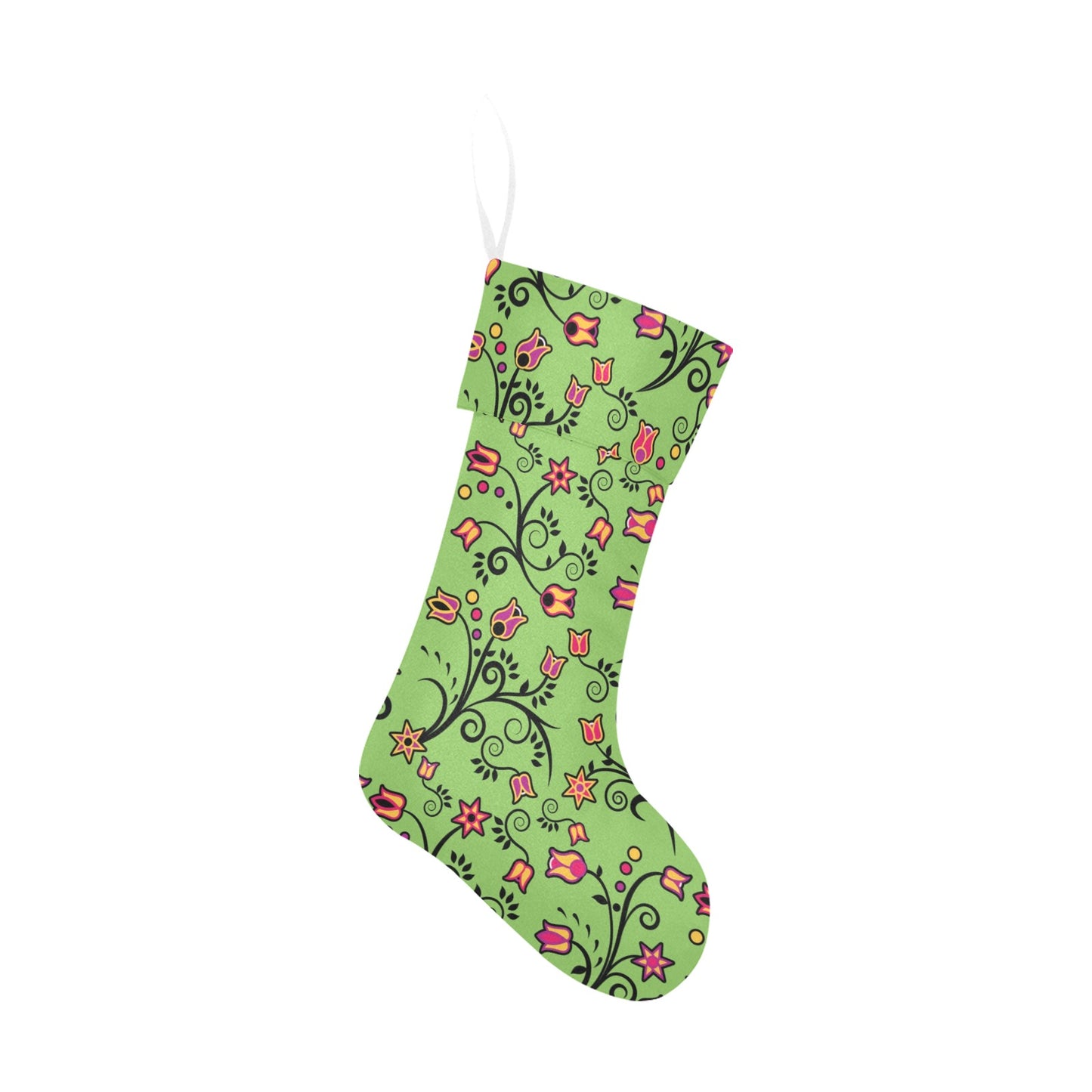 LightGreen Yellow Star Christmas Stocking