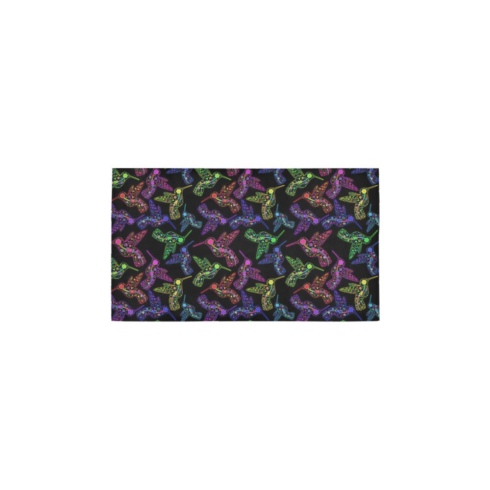 Neon Floral Hummingbirds Bath Rug 16''x 28''