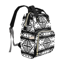 Load image into Gallery viewer, Black Rose Blizzard Multi-Function Diaper Backpack/Diaper Bag
