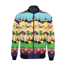 Load image into Gallery viewer, Horses and Buffalo Ledger Blue Bomber Jacket for Men
