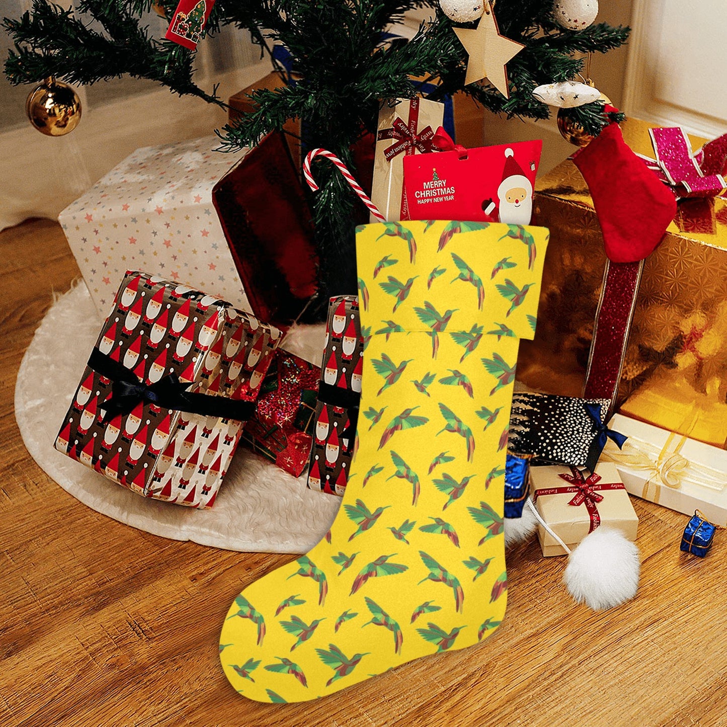 Red Swift Yellow Christmas Stocking