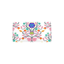 Load image into Gallery viewer, Floral Beadwork Four Clans White Women&#39;s Trifold Wallet
