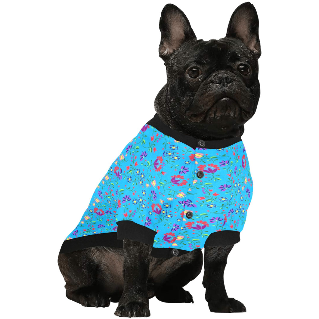 Fleur Indigine Ciel Pet Dog Round Neck Shirt