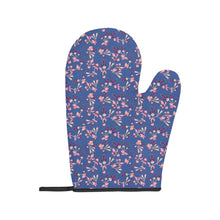 Load image into Gallery viewer, Swift Floral Peach Blue Oven Mitt &amp; Pot Holder
