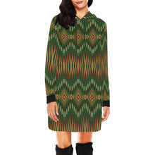 Load image into Gallery viewer, Fire Feather Green Hoodie Dress
