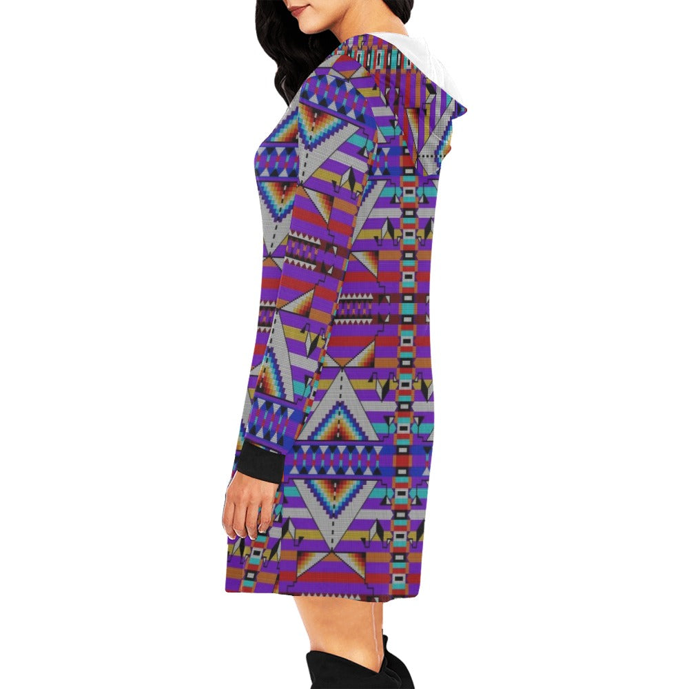 Medicine Blessing Purple Hoodie Dress