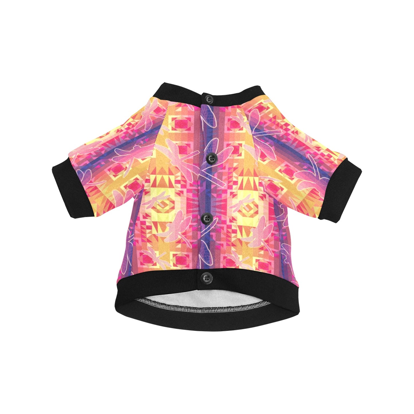 Kaleidoscope Dragonfly Pet Dog Round Neck Shirt