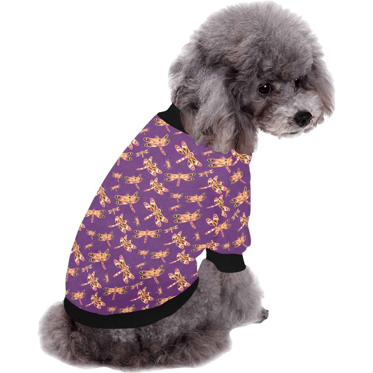 Gathering Yellow Purple Pet Dog Round Neck Shirt