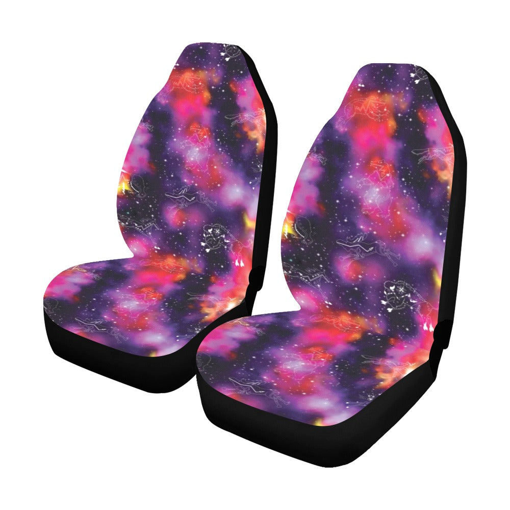 Animal Ancestors 9 Cosmic Swirl Purple and Red Car Seat Covers (Set of 2)