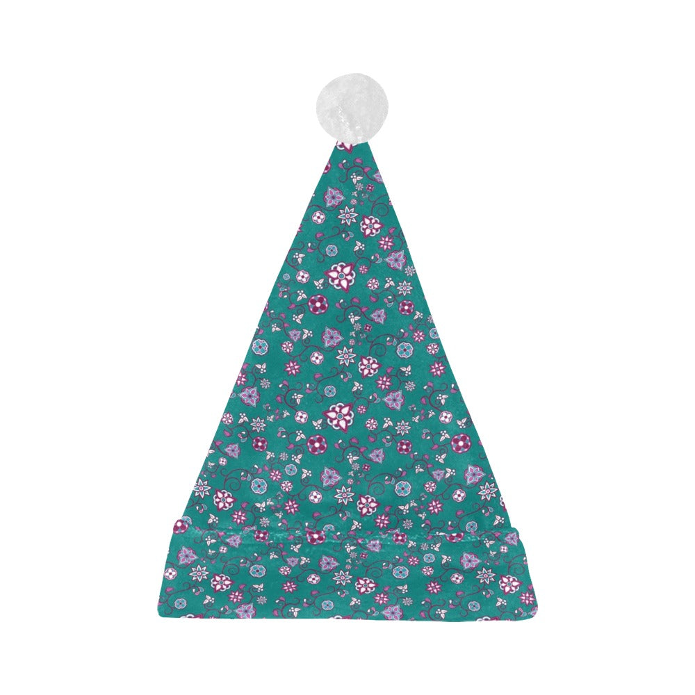 Burgundy Bloom Santa Hat