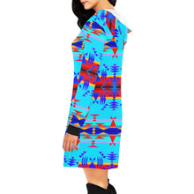 Load image into Gallery viewer, Between the Mountains Blue Hoodie Dress
