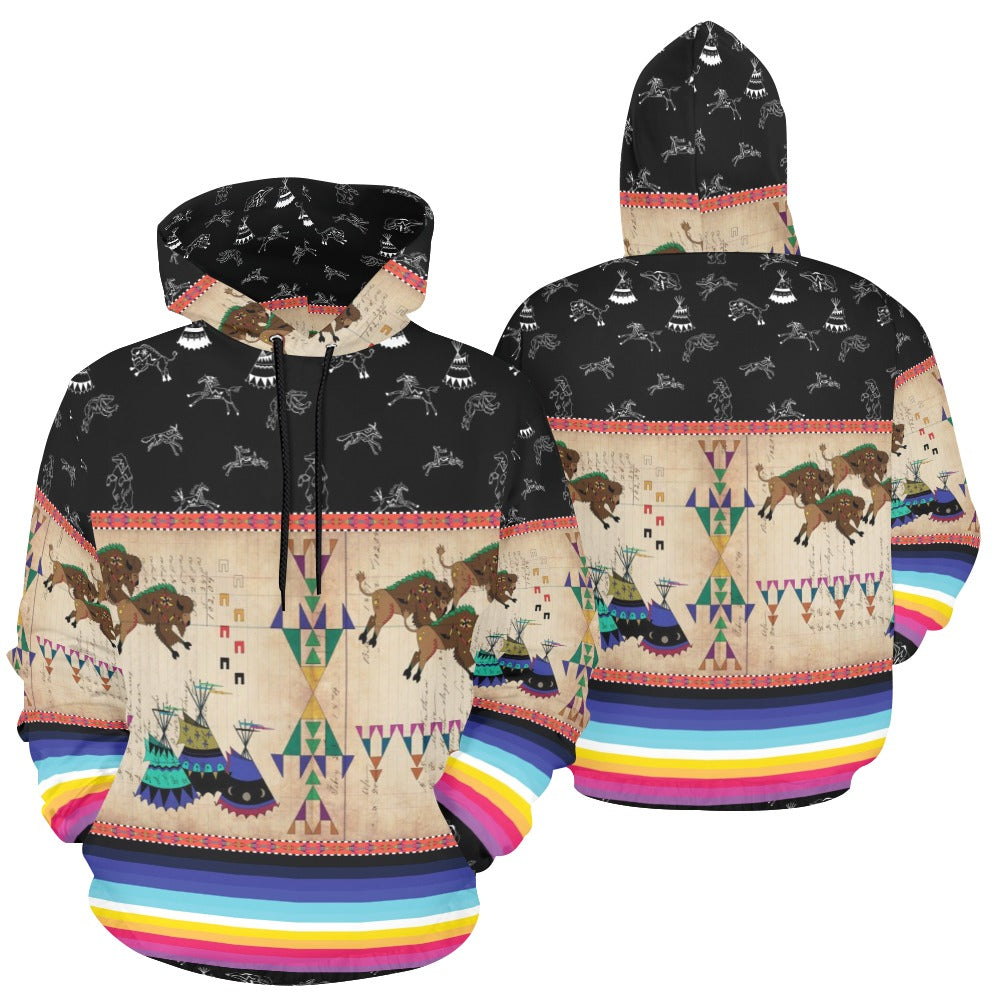 Buffalos Running Black Sky Hoodie for Men