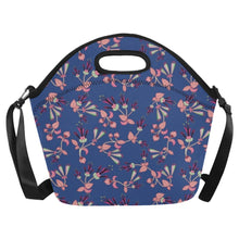 Load image into Gallery viewer, Swift Floral Peach Blue Neoprene Lunch Bag/Large
