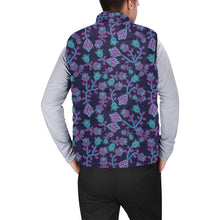 Load image into Gallery viewer, Beaded Blue Nouveau Men&#39;s Padded Vest Jacket
