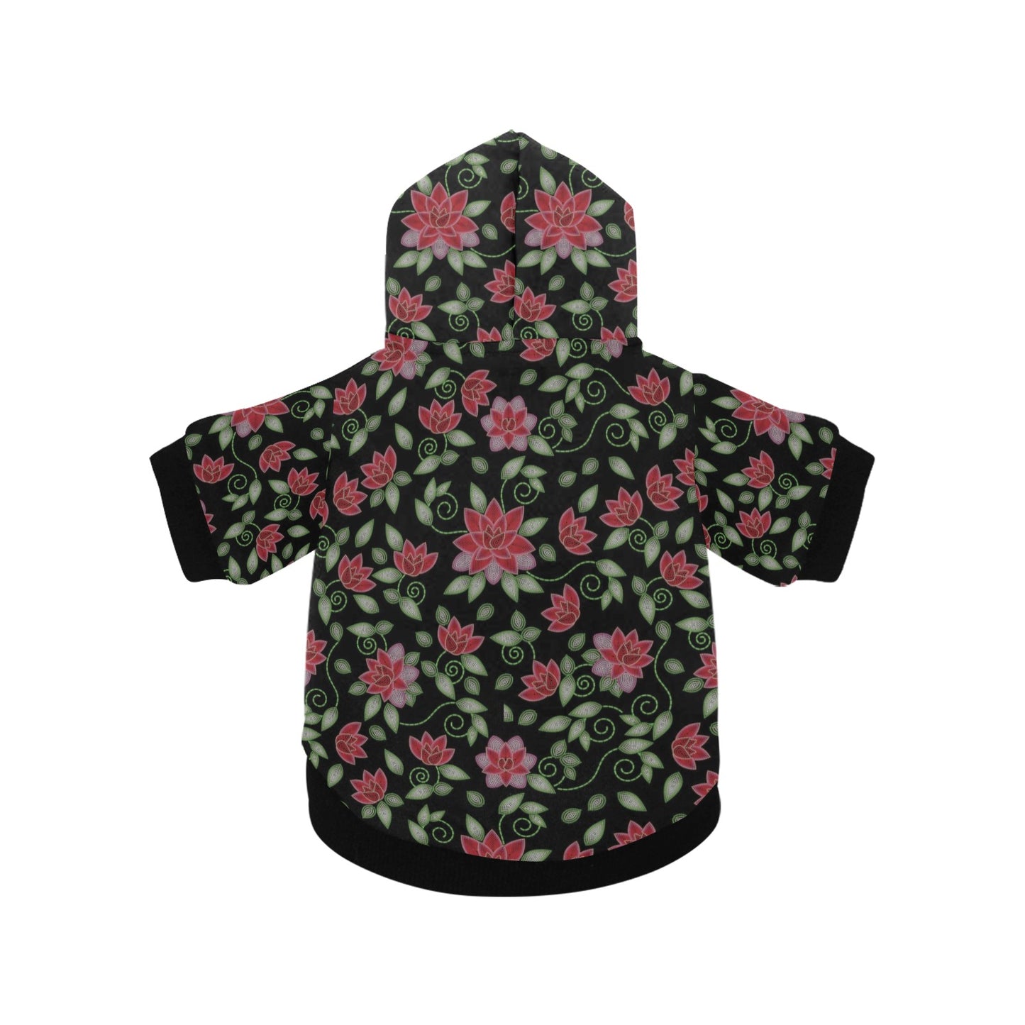 Red Beaded Rose Pet Dog Hoodie