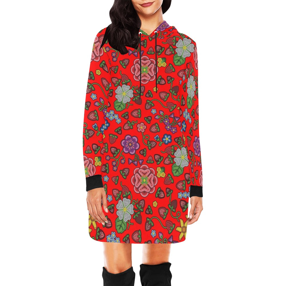 Berry Pop Fire Hoodie Dress