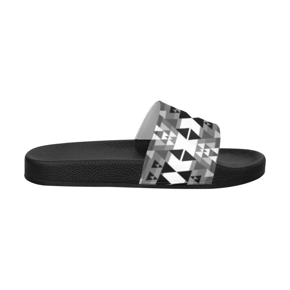 Writing on Stone Black and White Women's Slide Sandals