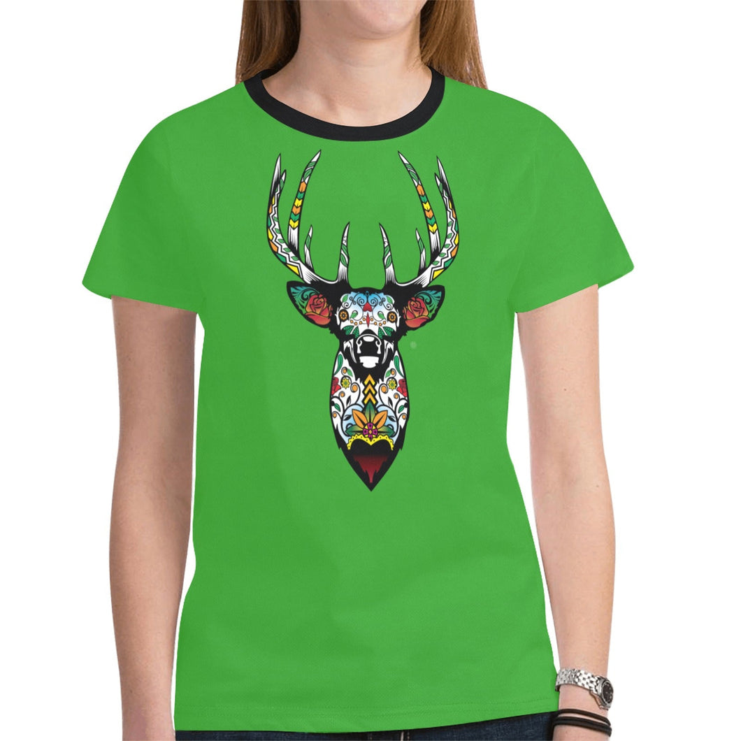 Elk Spirit Guide (Green) New T-shirt for Women