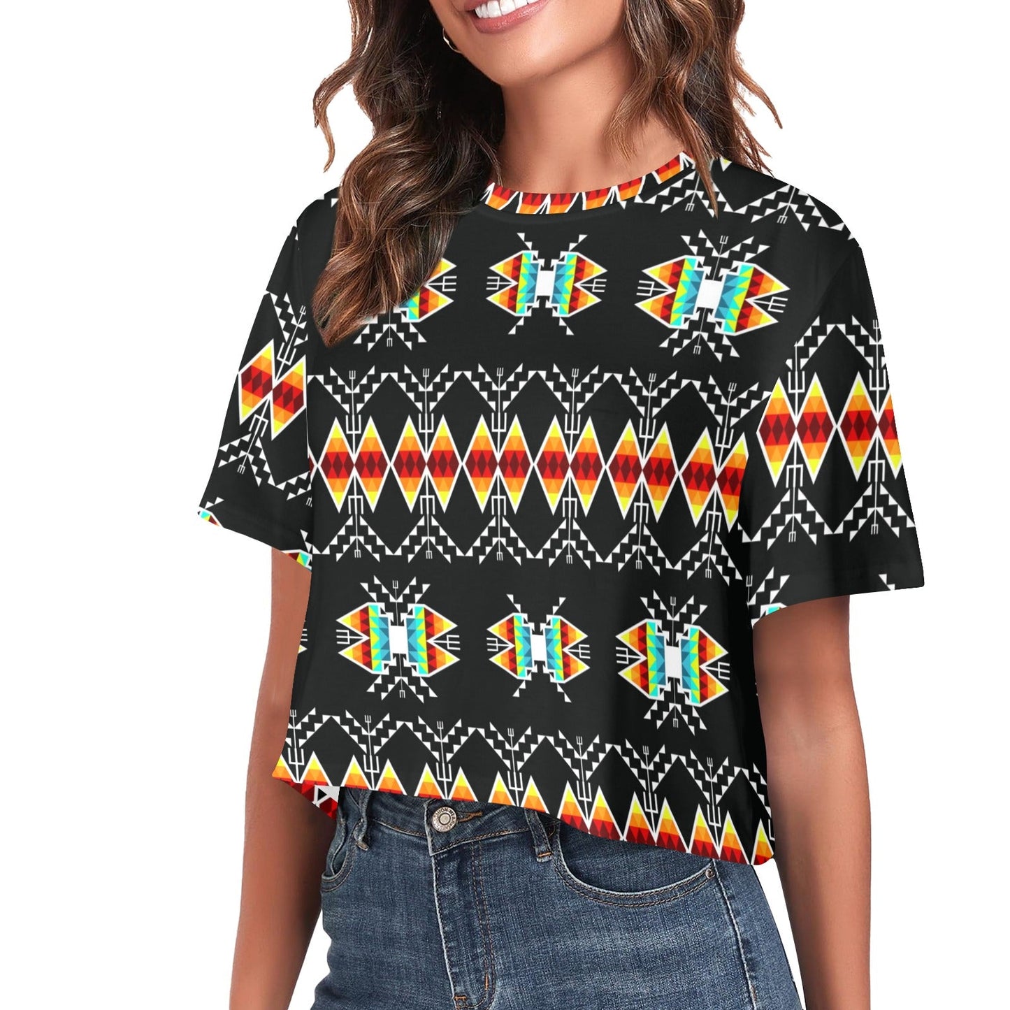 Sacred Trust Black Crop Top