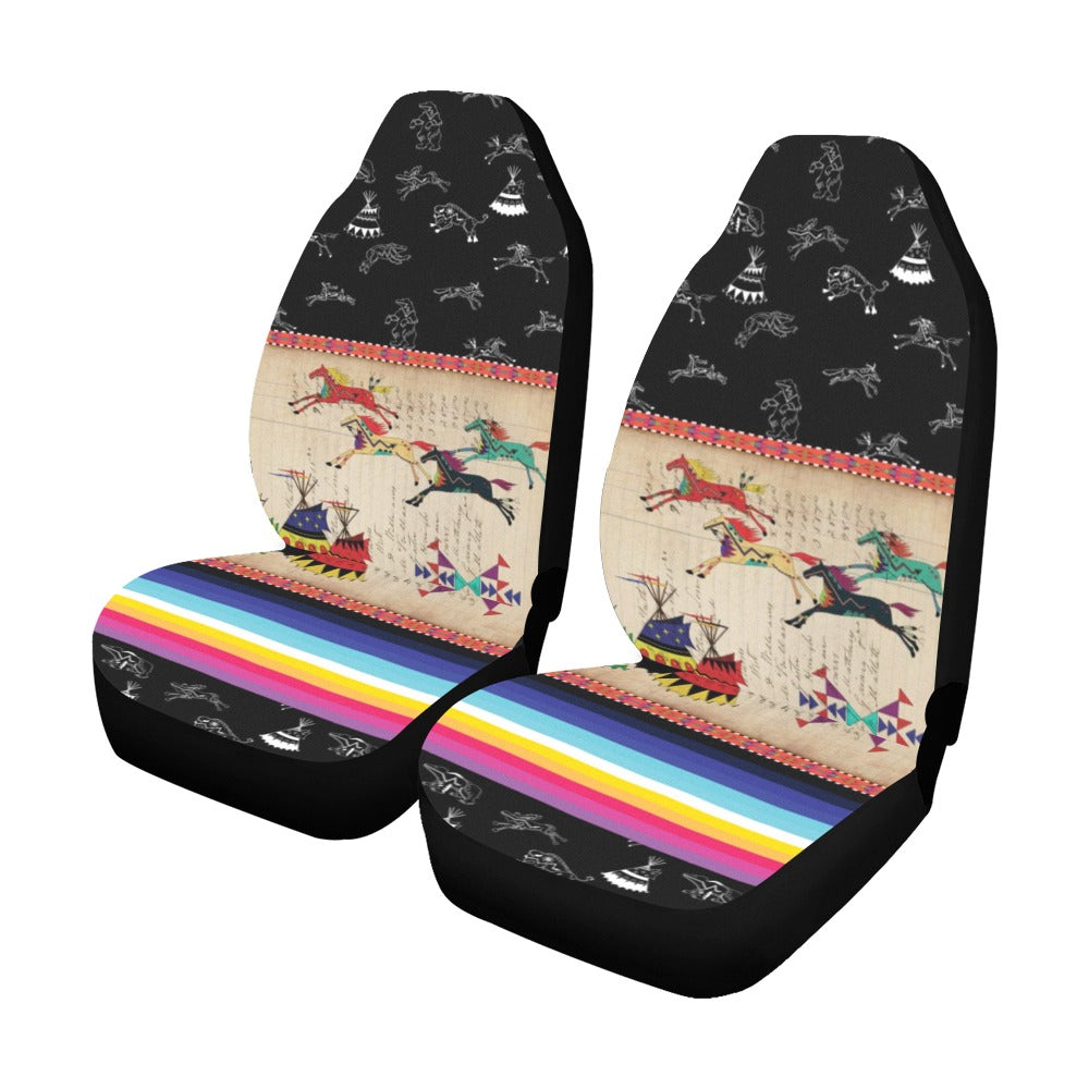 Horses Running Black Sky Car Seat Covers (Set of 2)