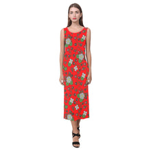 Load image into Gallery viewer, Strawberry Dreams Fire Phaedra Sleeveless Open Fork Long Dress
