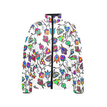 Load image into Gallery viewer, Indigenous Paisley White Women&#39;s Stand Collar Padded Jacket
