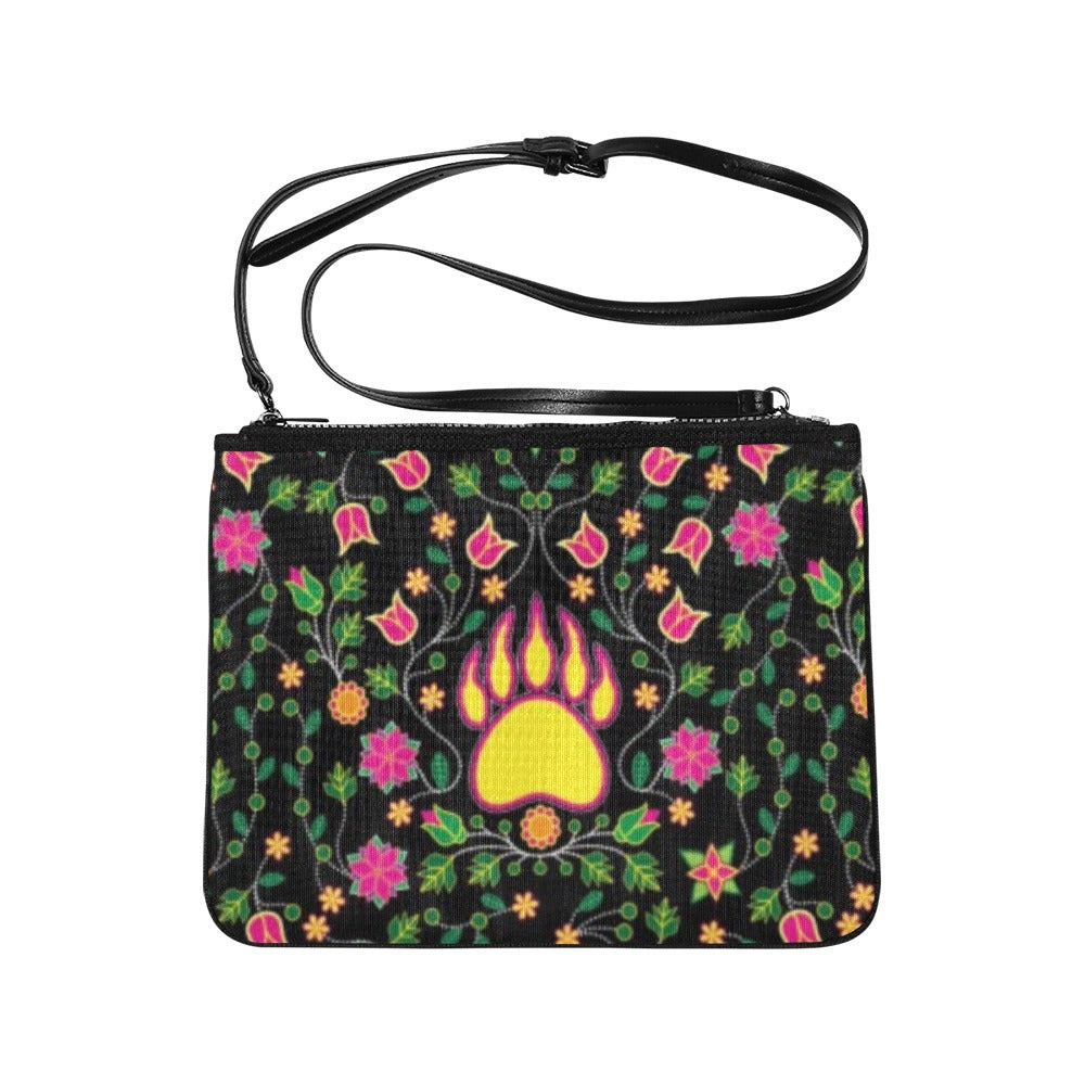 Floral Bearpaw Pink and Yellow Slim Clutch Bag