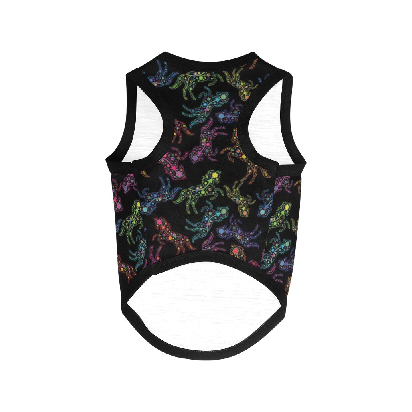 Neon Floral Horses Pet Tank Top