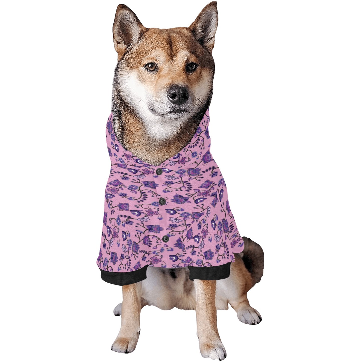 Purple Floral Amour Pet Dog Hoodie