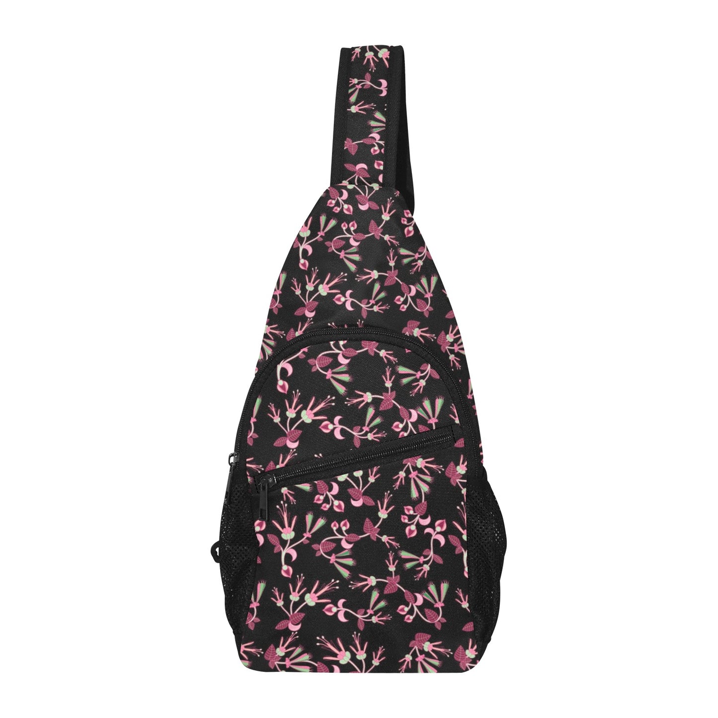 Floral Green Black Chest Bag